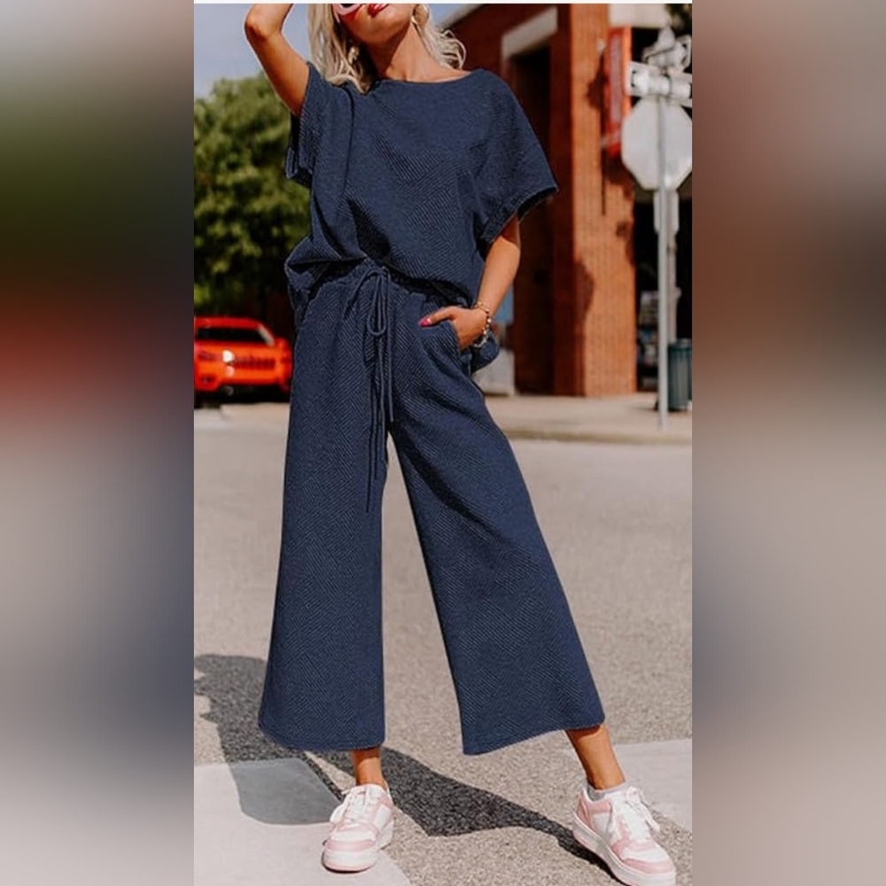 Navy Blue Women's Lounge Wear Set